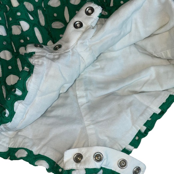 Janie & Jack Baby Eyelet Shamrock Green Romper Size 12 to 18 Months - Picture 5 of 7